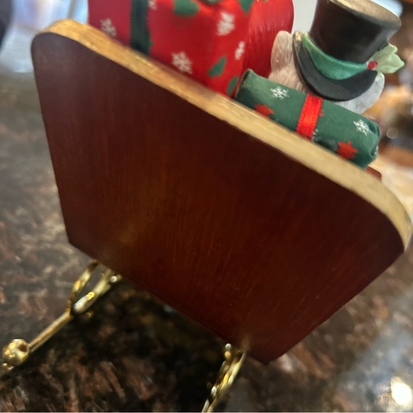 Vintage RARE HTF Enesco "Sleigh Ride" mice in sleight, figure, wind up music box - Picture 4 of 9